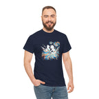 Silhouette Musicians Tee - Artistic Swirl Music Graphic Shirt
