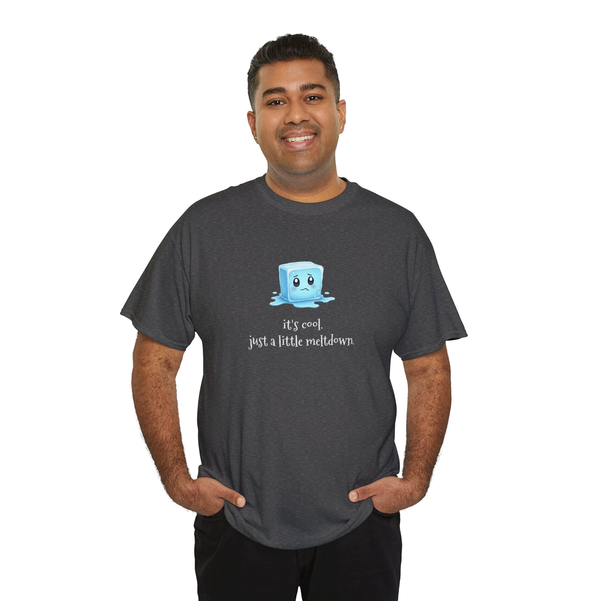 T‑Shirt — Cute Melting Ice Cube Graphic "It's Cool, Just a Little Meltdown"