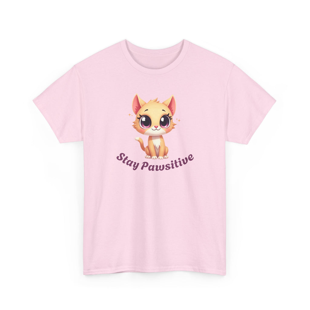 Stay Pawsitive Tee — Cute Kitten Graphic T-Shirt