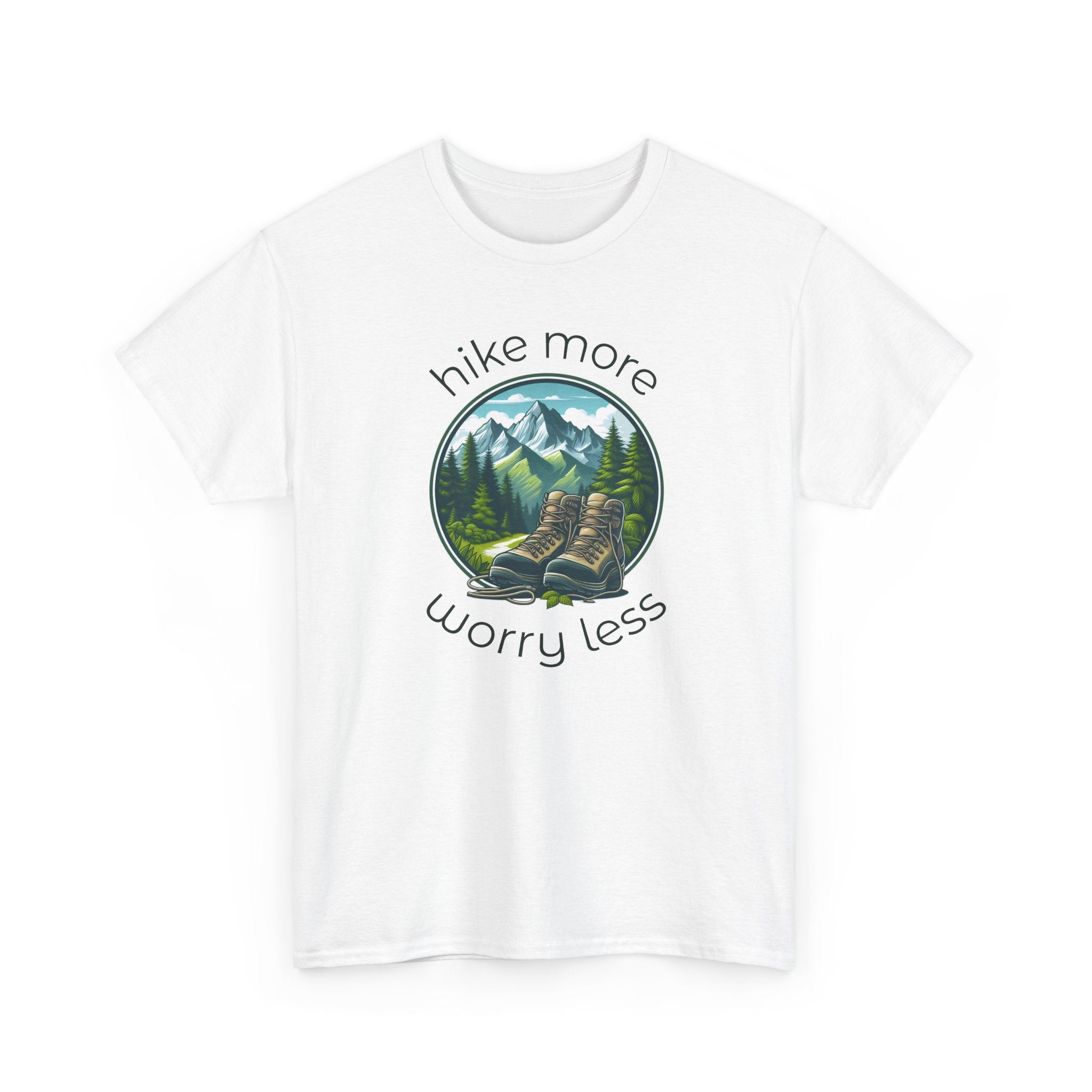 Hike More Worry Less T-Shirt — Nature Hiking Graphic Tee