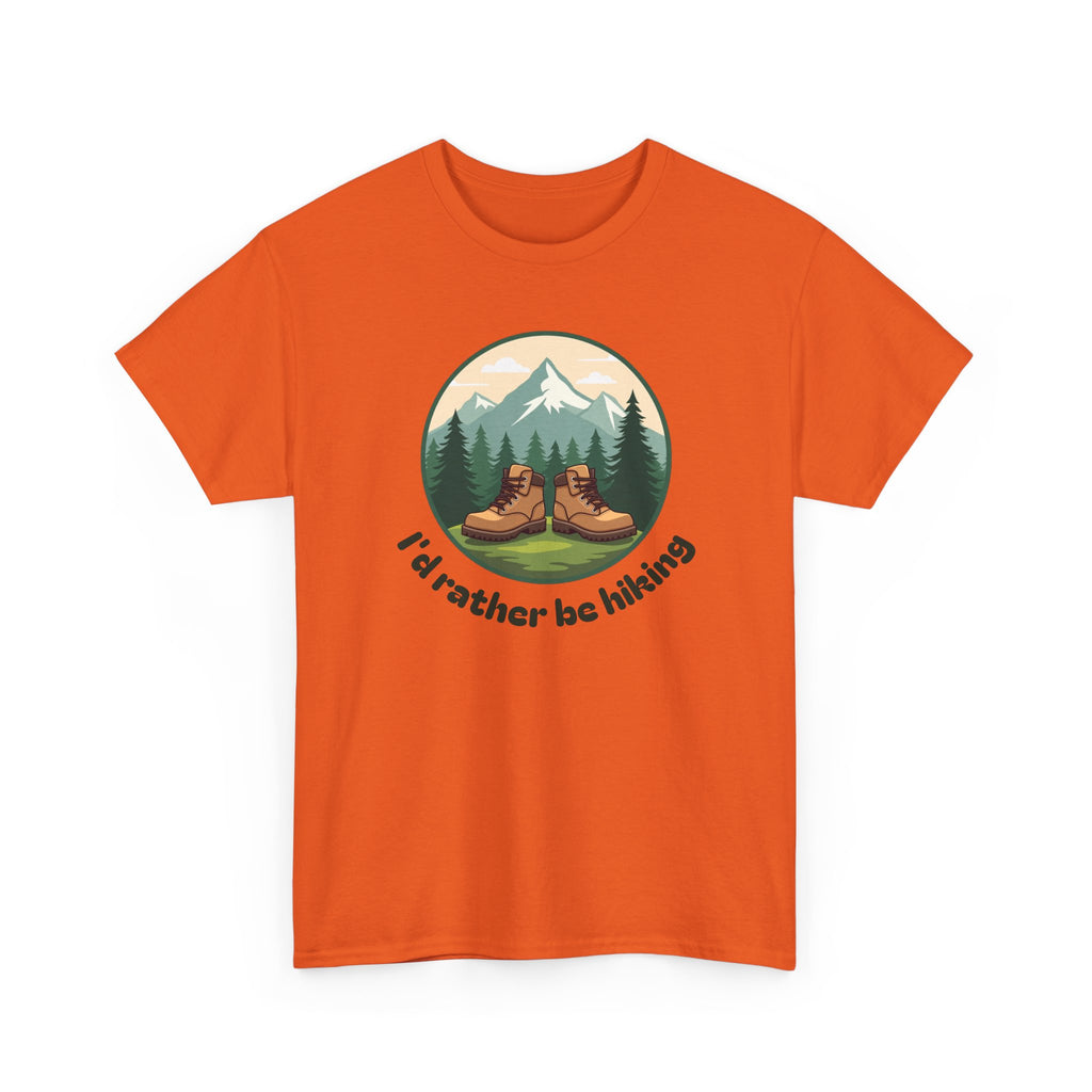 Hiking T-Shirt — 'I'd Rather Be Hiking' Mountain & Camping Graphic Tee