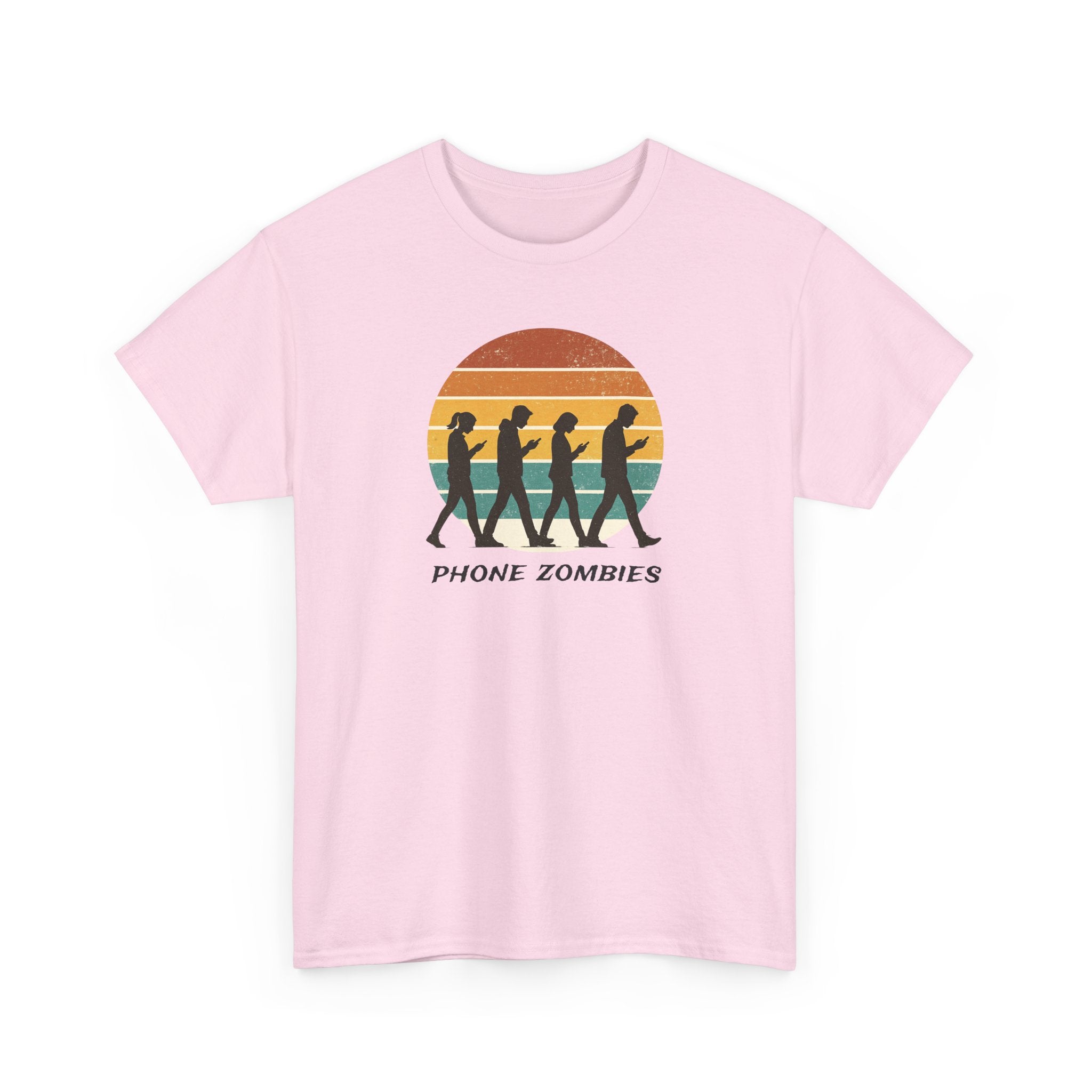 Retro Walking Silhouette T‑Shirt - Smartphone Zombies