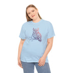Owl Sketch Tee – Delicate Floral Line Art Graphic T-Shirt