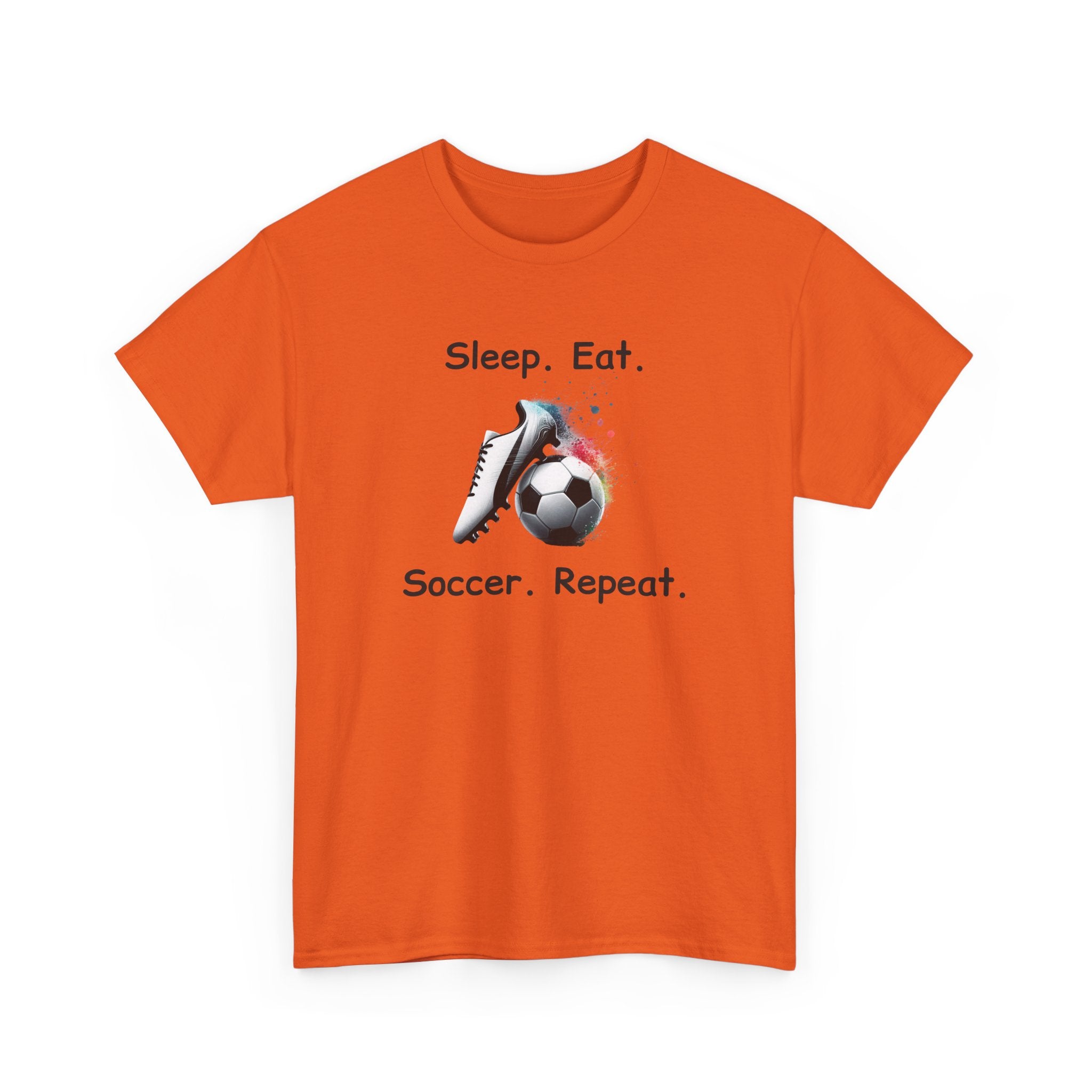 Soccer T-Shirt — "Sleep. Eat. Soccer. Repeat." Youth & Adult Crew Tee