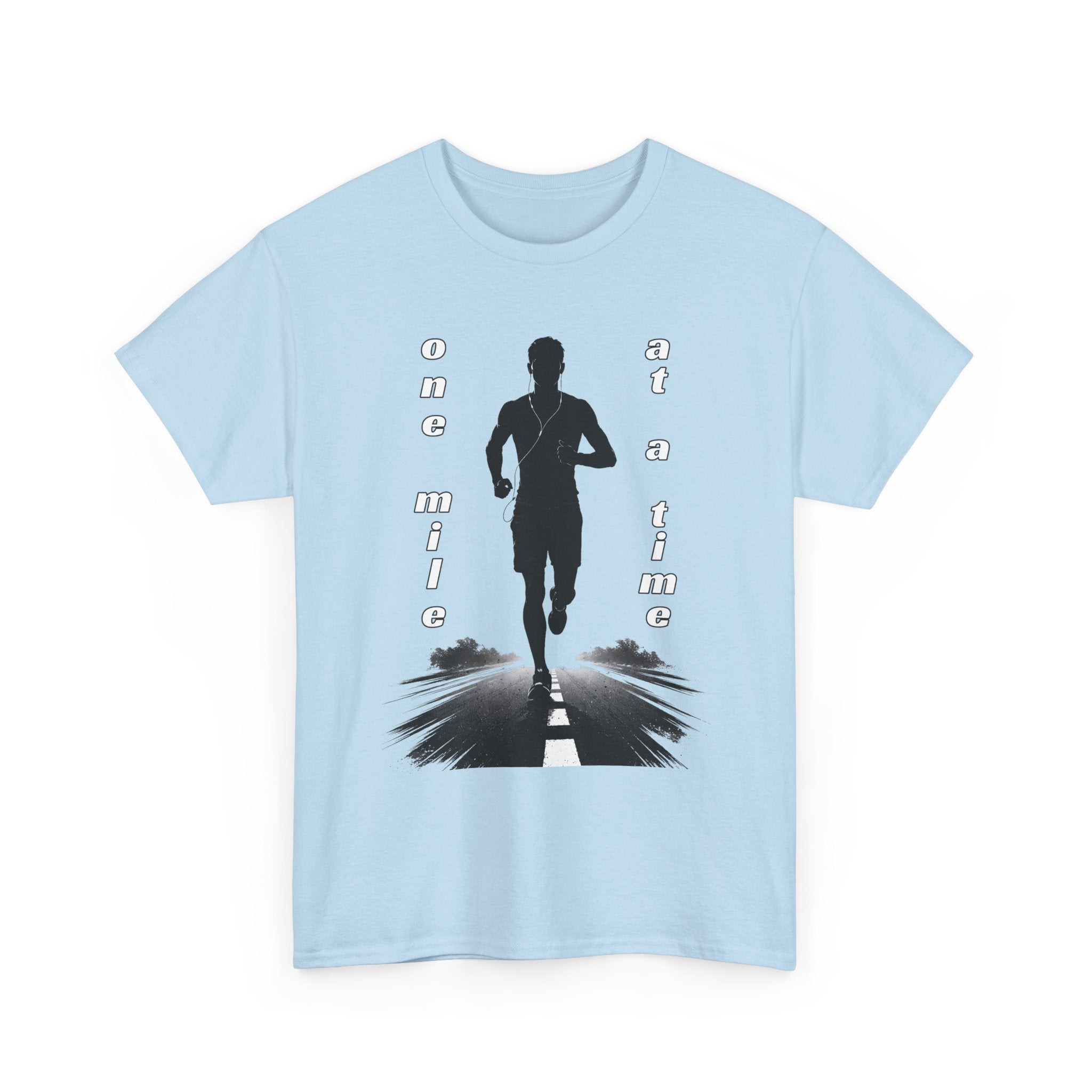 Running Silhouette T‑Shirt – One Mile At A Time Graphic Tee