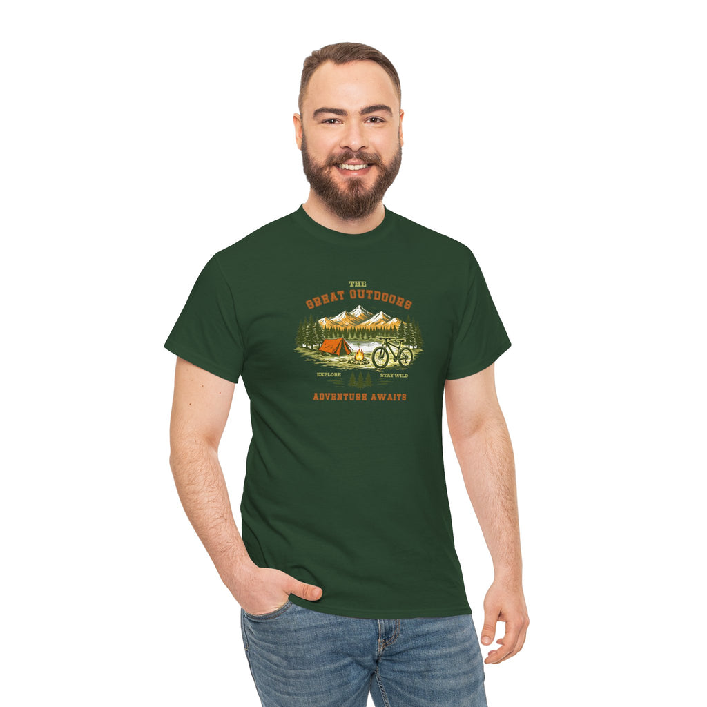 Outdoor Adventure T-Shirt — "The Great Outdoors"  Bike Nature Camping Tee
