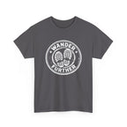 T-Shirt — 'Wander Further' Hiking Boots Graphic Tee — Outdoor Adventure Shirt