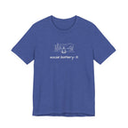 Social Battery Low T-Shirt — Minimal Nature Camping Graphic Introvert Tee