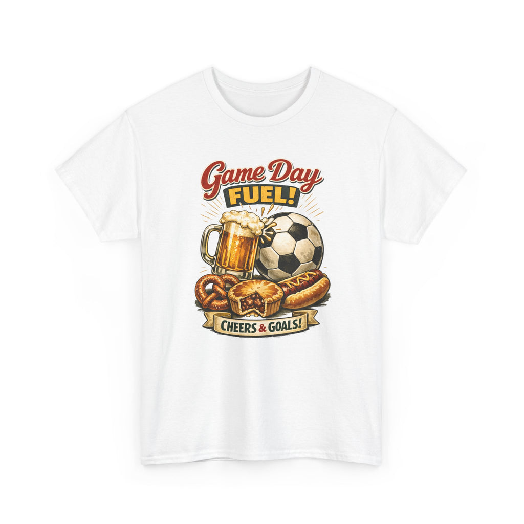Game Day Fuel Soccer T-Shirt — Cheers & Goals Snack & Beer Graphic Tee