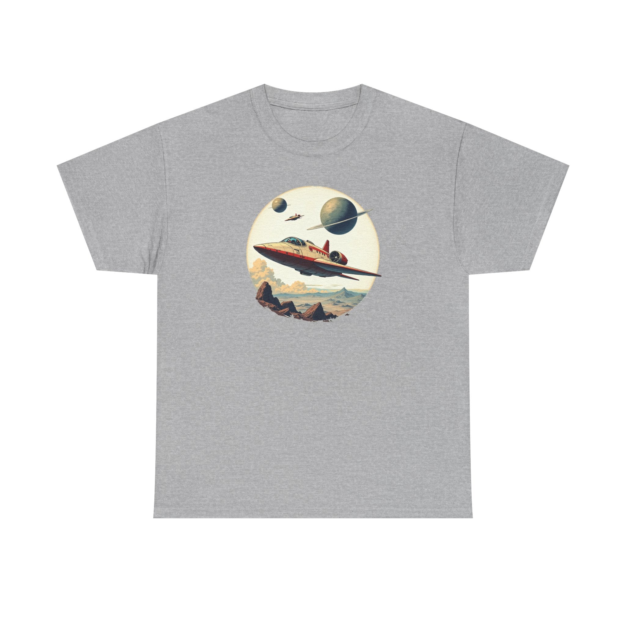 Retro Space T‑Shirt — Vintage Sci‑Fi Rocket Tee