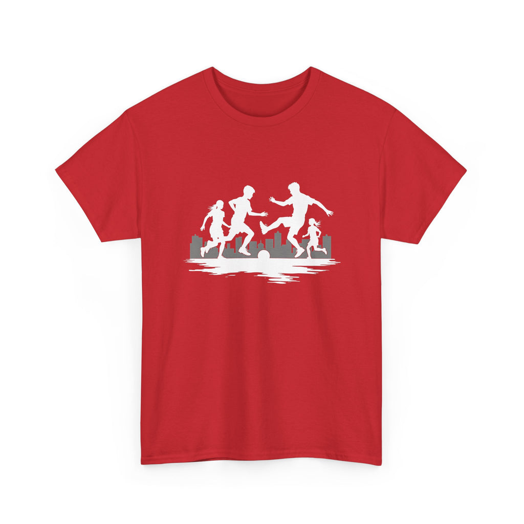 Youth Playing Soccer Silhouette Tee – Fun Outdoor Play Graphic T‑Shirt