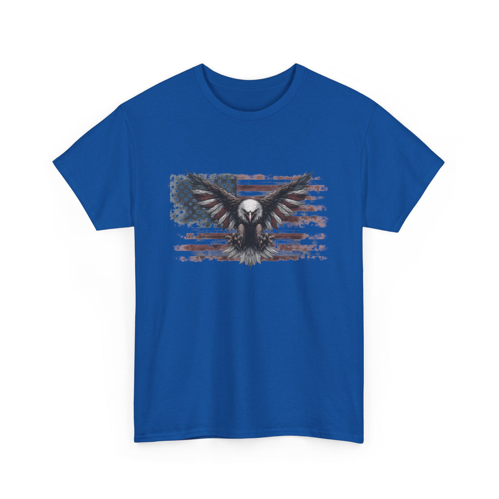 Patriotic Eagle T-Shirt — Distressed American Flag Graphic
