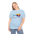 Guitar Sunset T-Shirt — Retro Tropical Sunrise Music Tee
