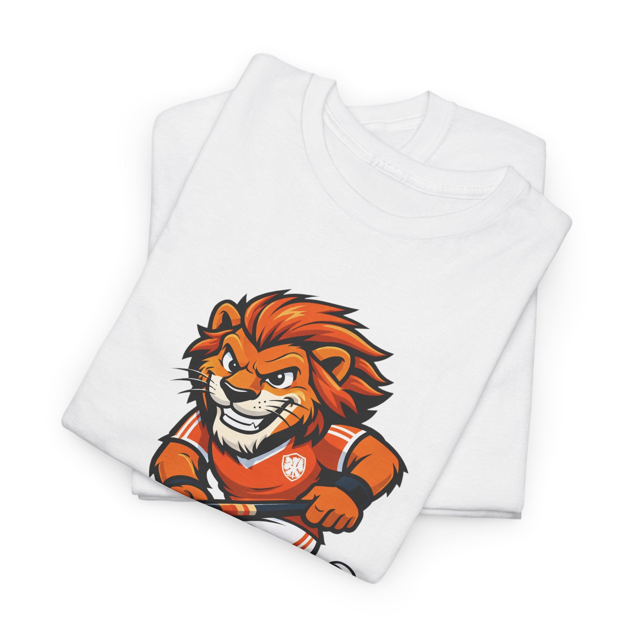 Field Hockey Lion Mascot T-Shirt — Player Cartoon Graphic Tee