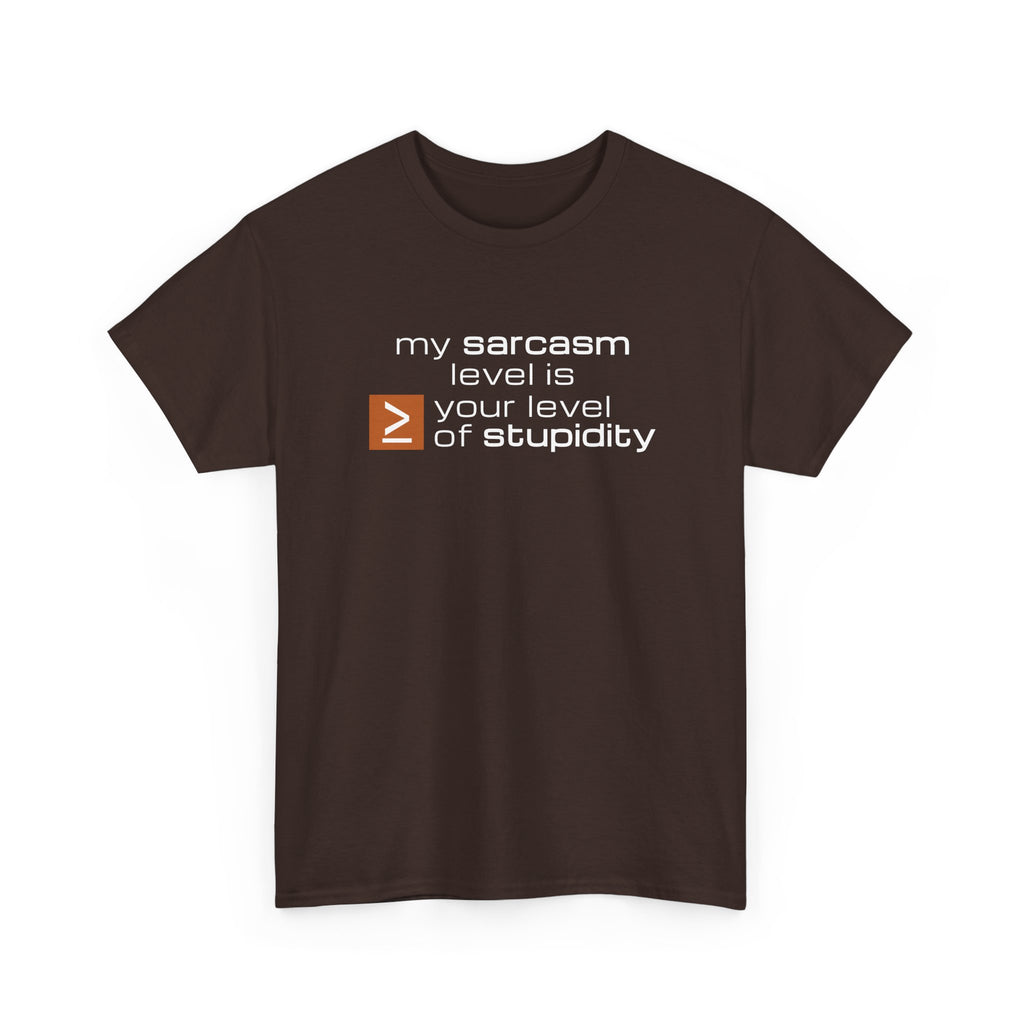 Sarcastic Humor T‑Shirt - My Sarcasm Level Is Greater Than Equal To Your Level of Stupidity