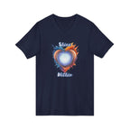 Shine Within V-Neck Tee — Heart Watercolor Splash Flame Design
