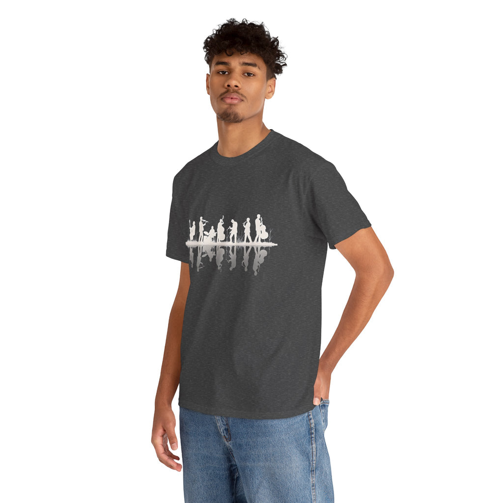 Music Band Silhouette Tee — Musicians Reflection T-Shirt