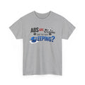 gym workout t-shirt with humorous text design on a white background