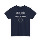 Life Is Better with a Golden Retriever Heart Dog Lover Tee