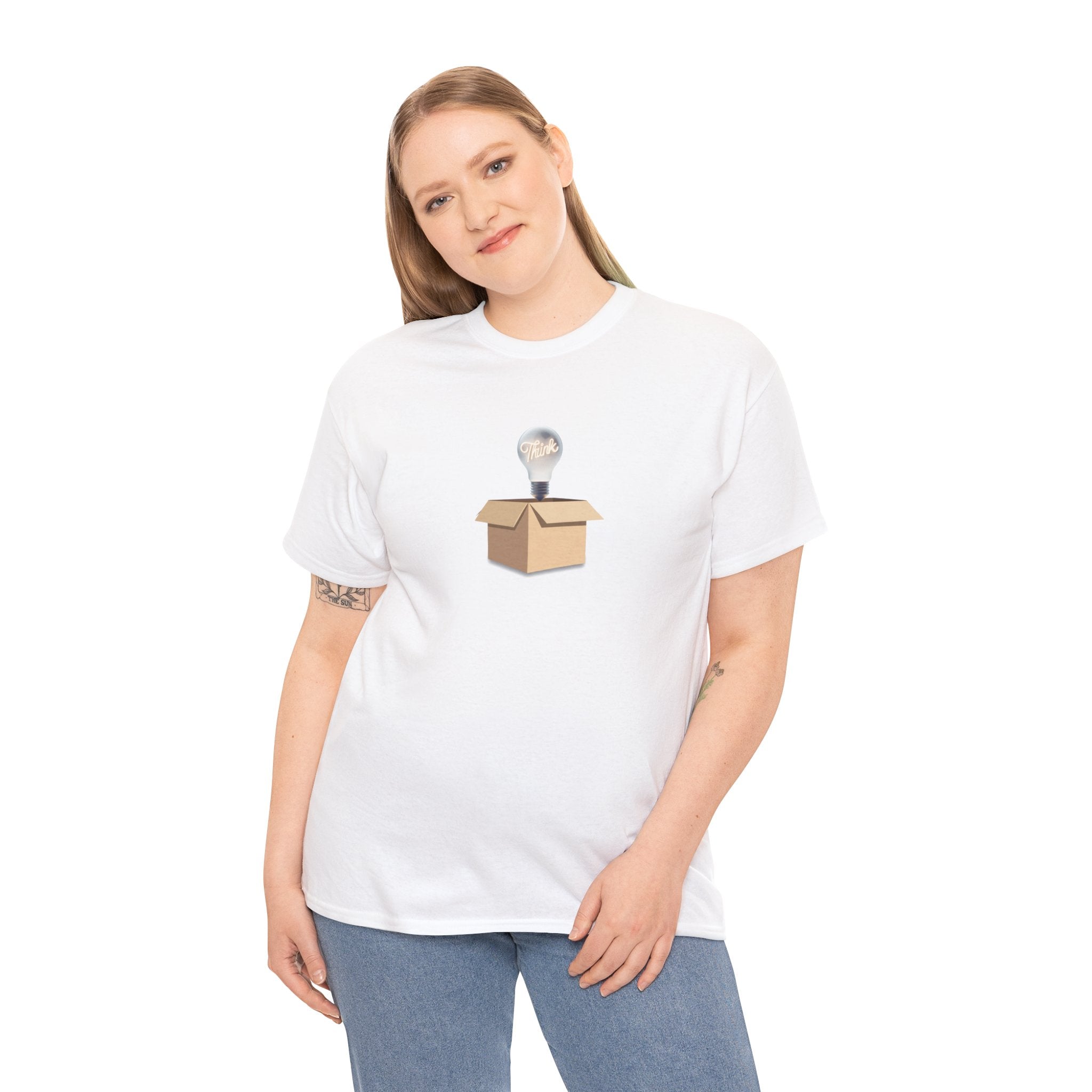 T-Shirt — Lightbulb Idea Think Outside The Box Graphic Tee