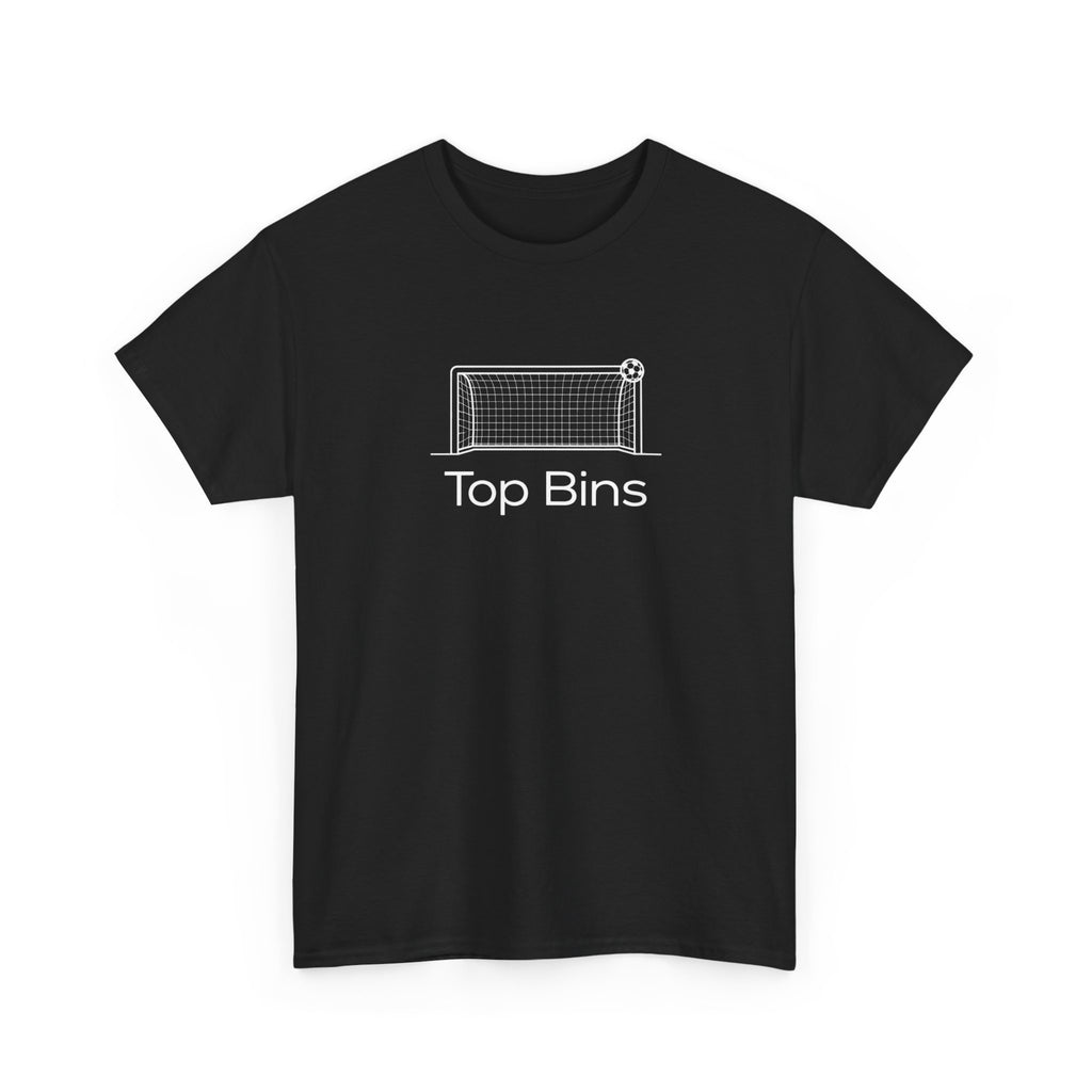 Top Bins T-Shirt – Minimal Soccer Goal Graphic Tee