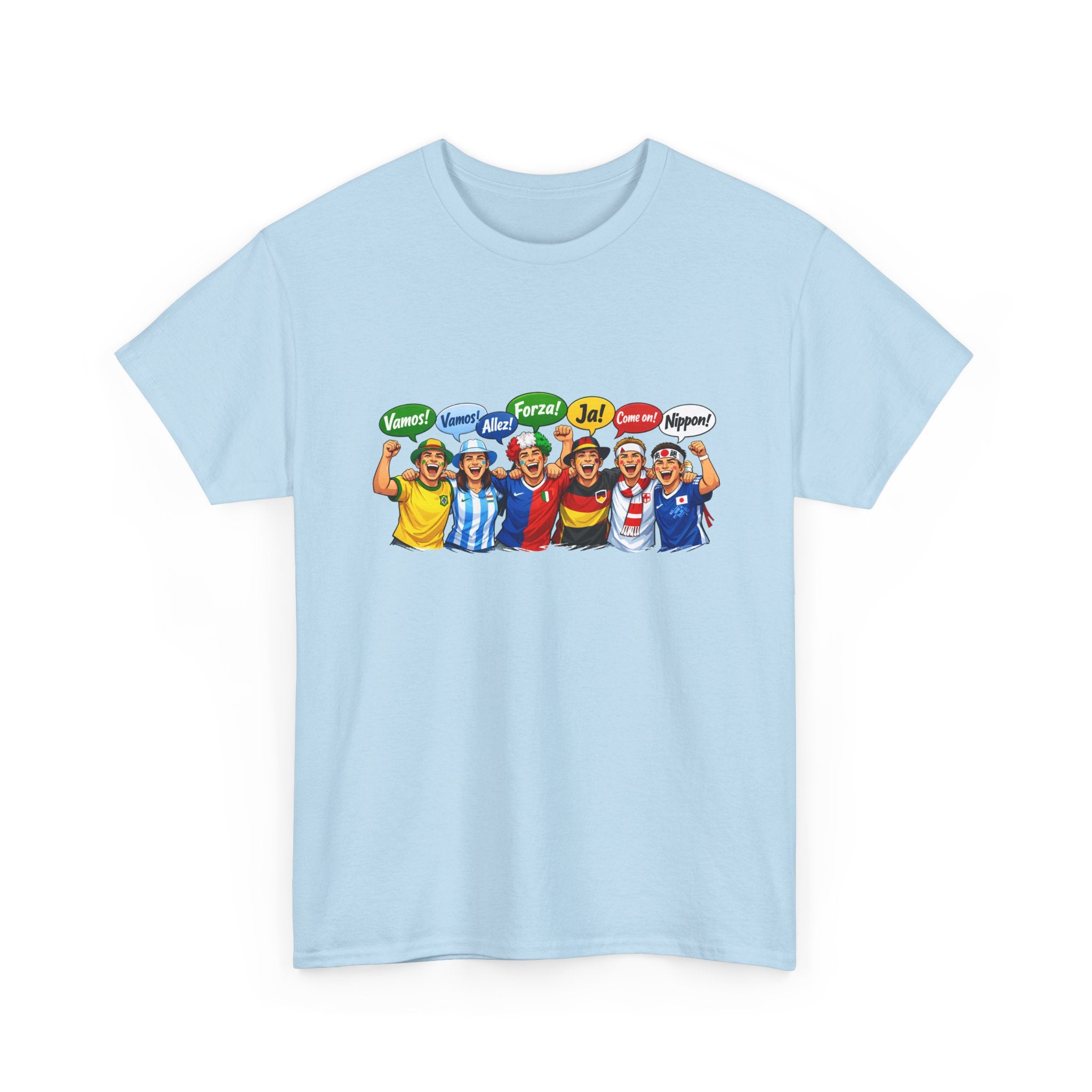 Soccer Fans Group Graphic Tee — World Cup Multinational Fans Shirt