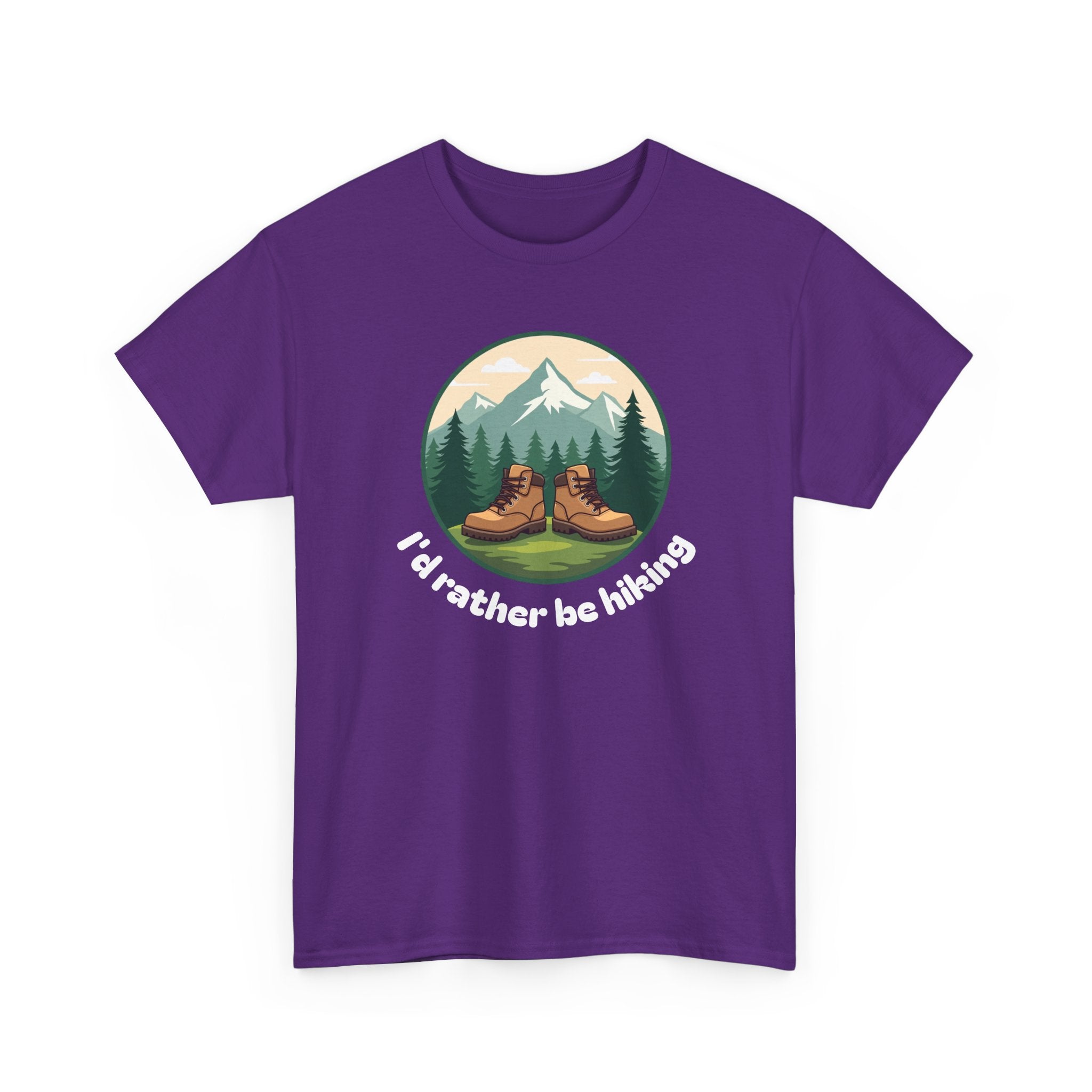 Hiking T-Shirt — 'I'd Rather Be Hiking' Mountain & Camping Graphic Tee