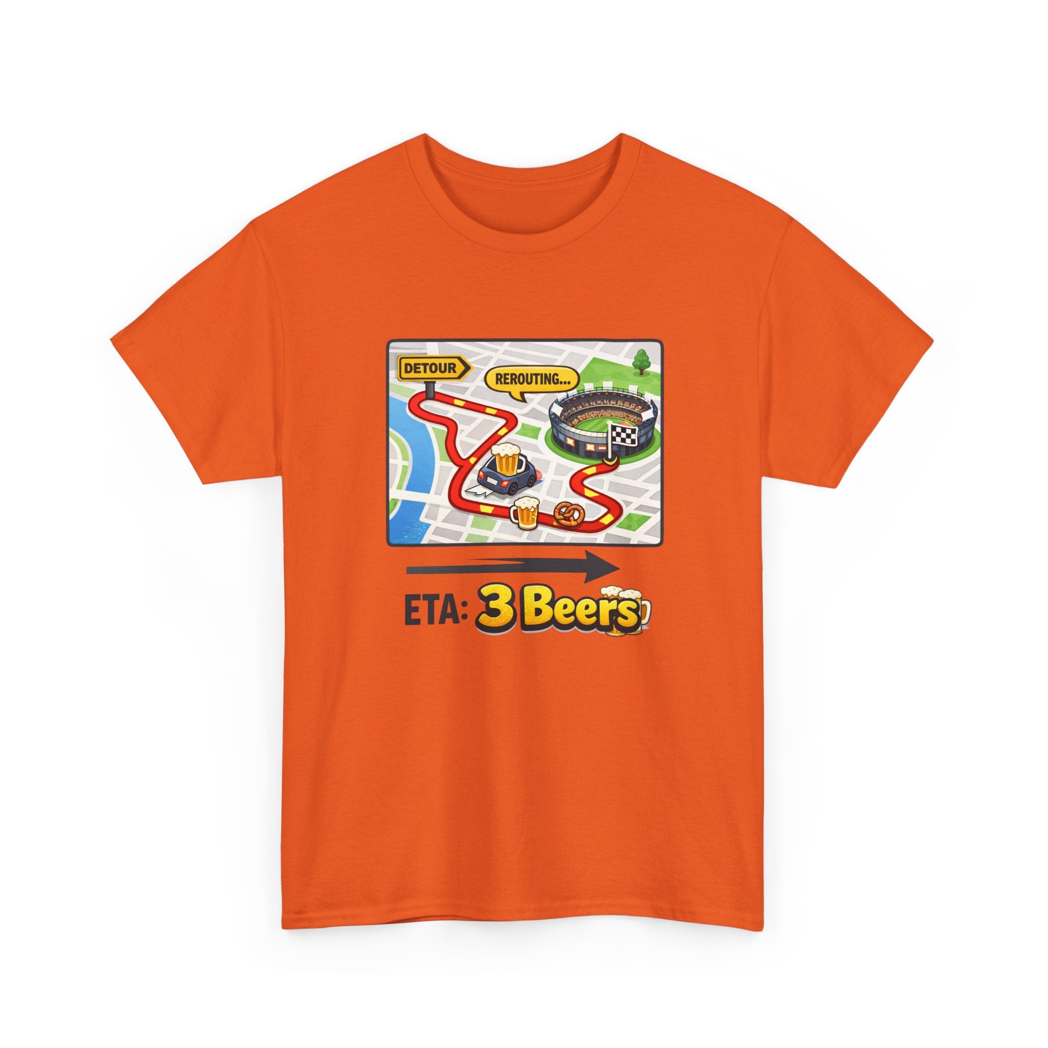 Beer Sports Trip T-Shirt — "ETA: 3 Beers" Funny Game Day Tee
