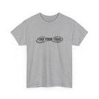 Find Your Trail T-Shirt — Hiking Adventure Tee with Bootprint Design