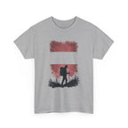 Austria Flag Hiker Silhouette Tee — Outdoor Adventure Backpacking T-Shirt