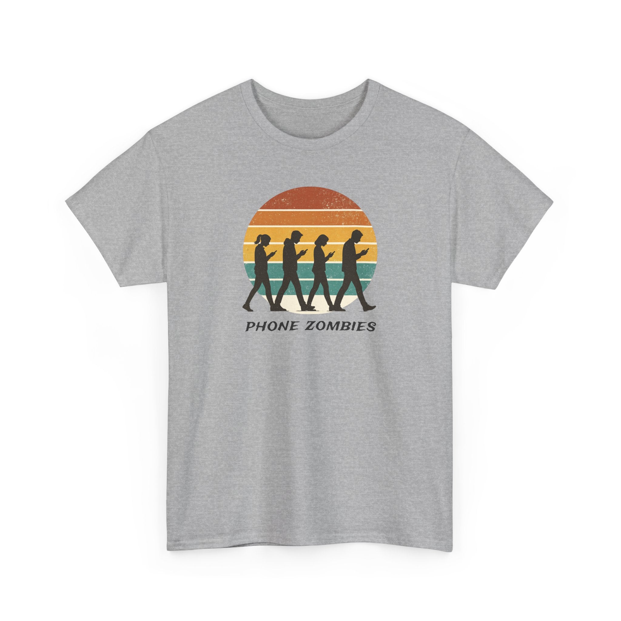 Retro Walking Silhouette T‑Shirt - Smartphone Zombies