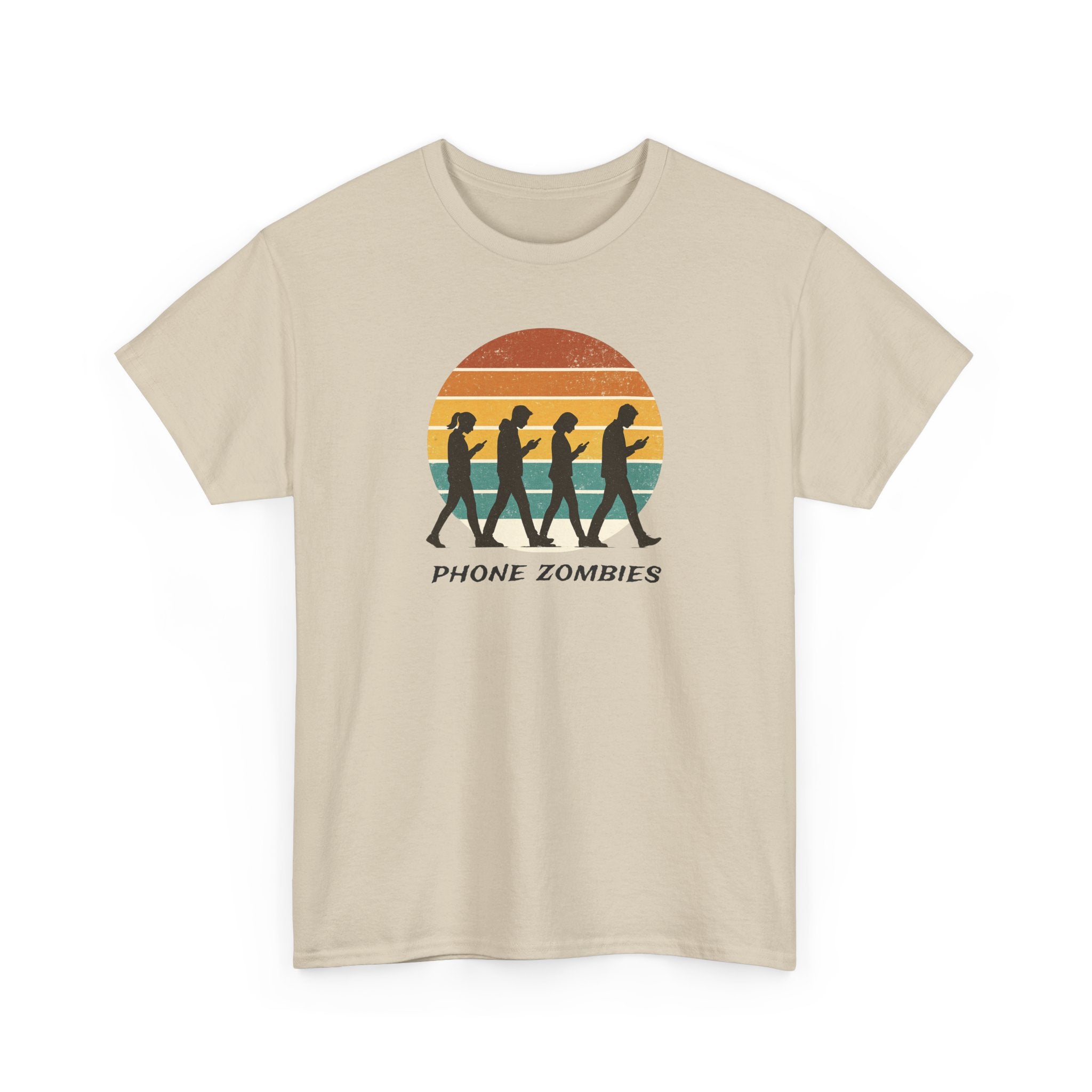 Retro Walking Silhouette T‑Shirt - Smartphone Zombies
