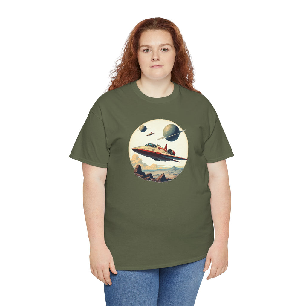 Retro Space T‑Shirt — Vintage Sci‑Fi Rocket Tee