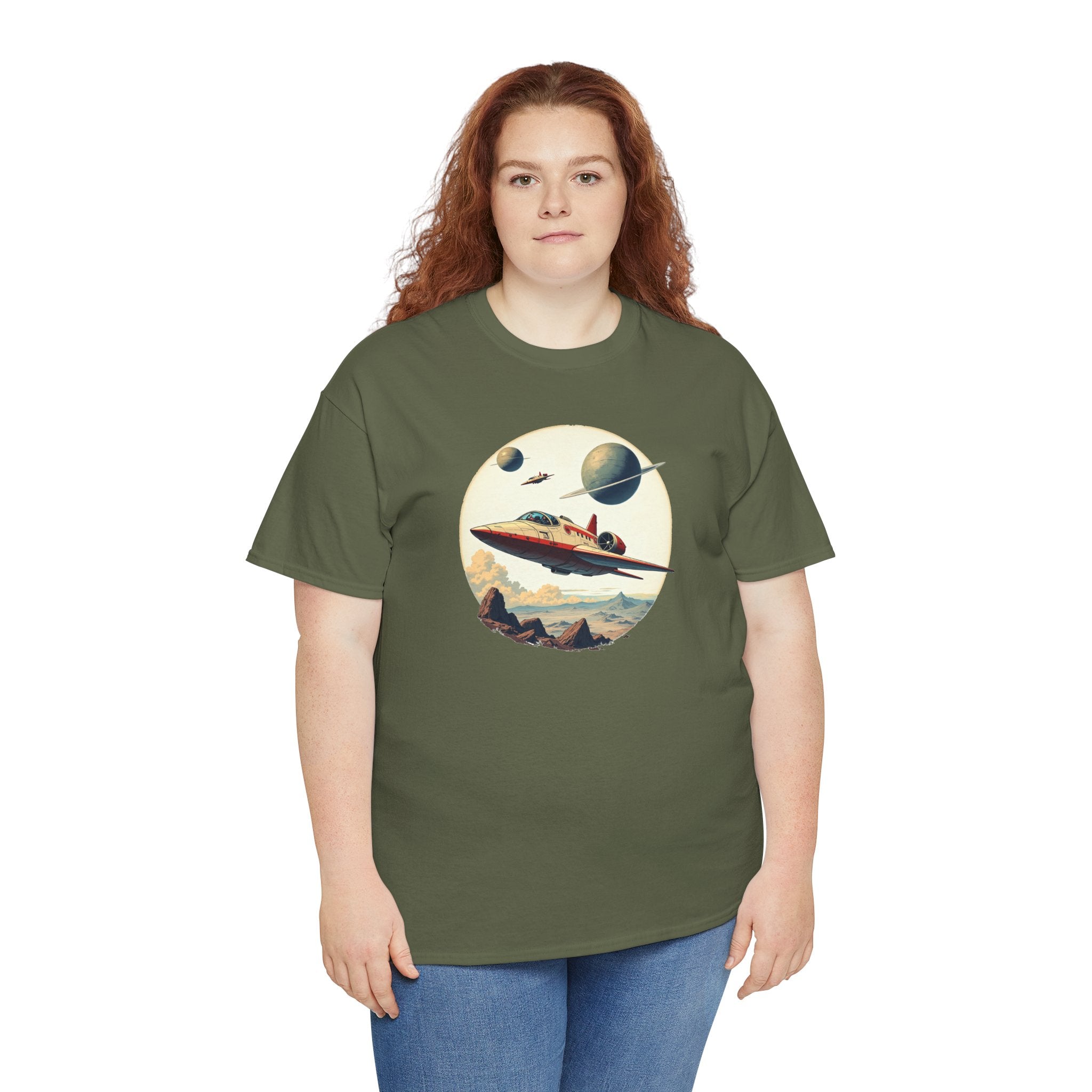 Retro Space T‑Shirt — Vintage Sci‑Fi Rocket Tee
