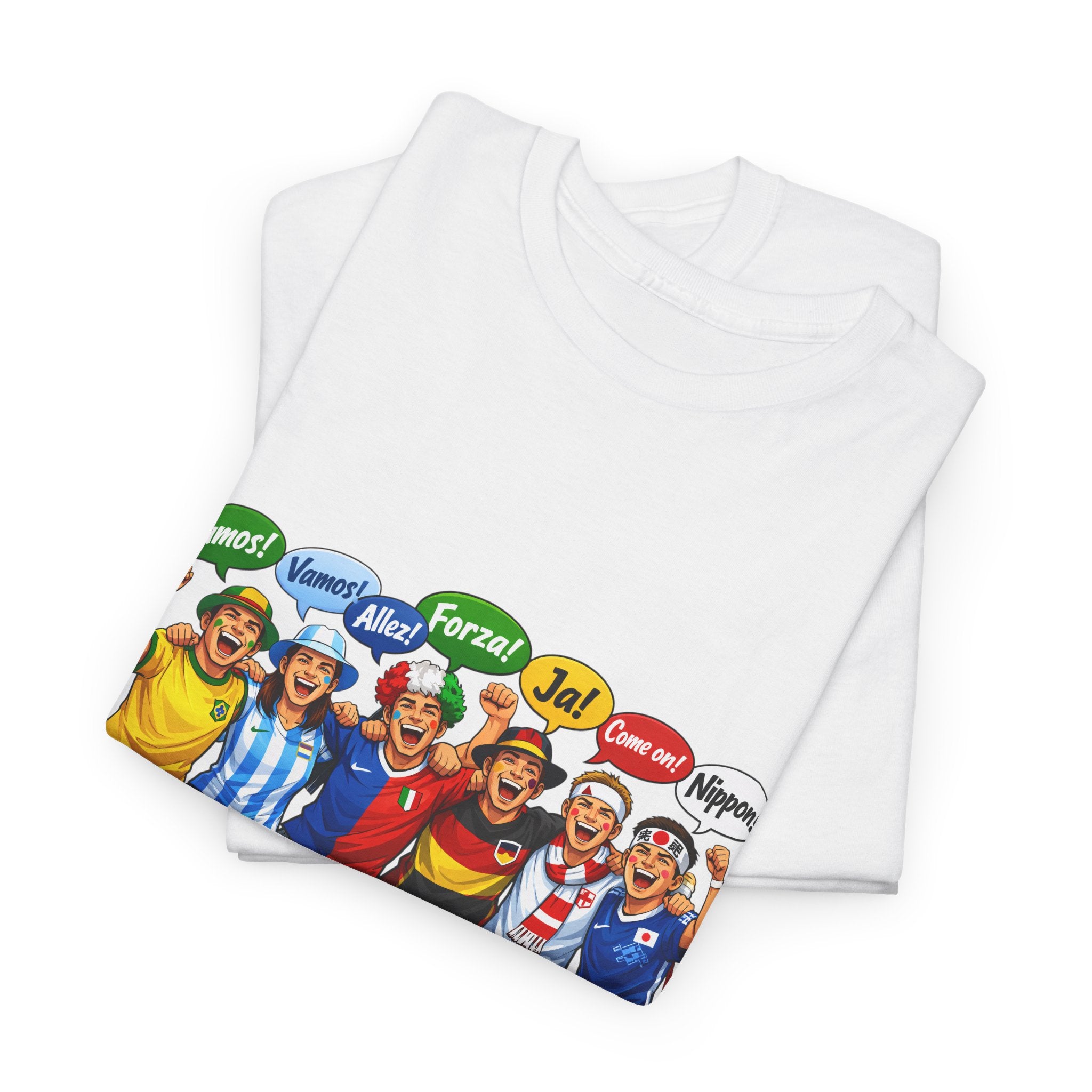 Soccer Fans Group Graphic Tee — World Cup Multinational Fans Shirt