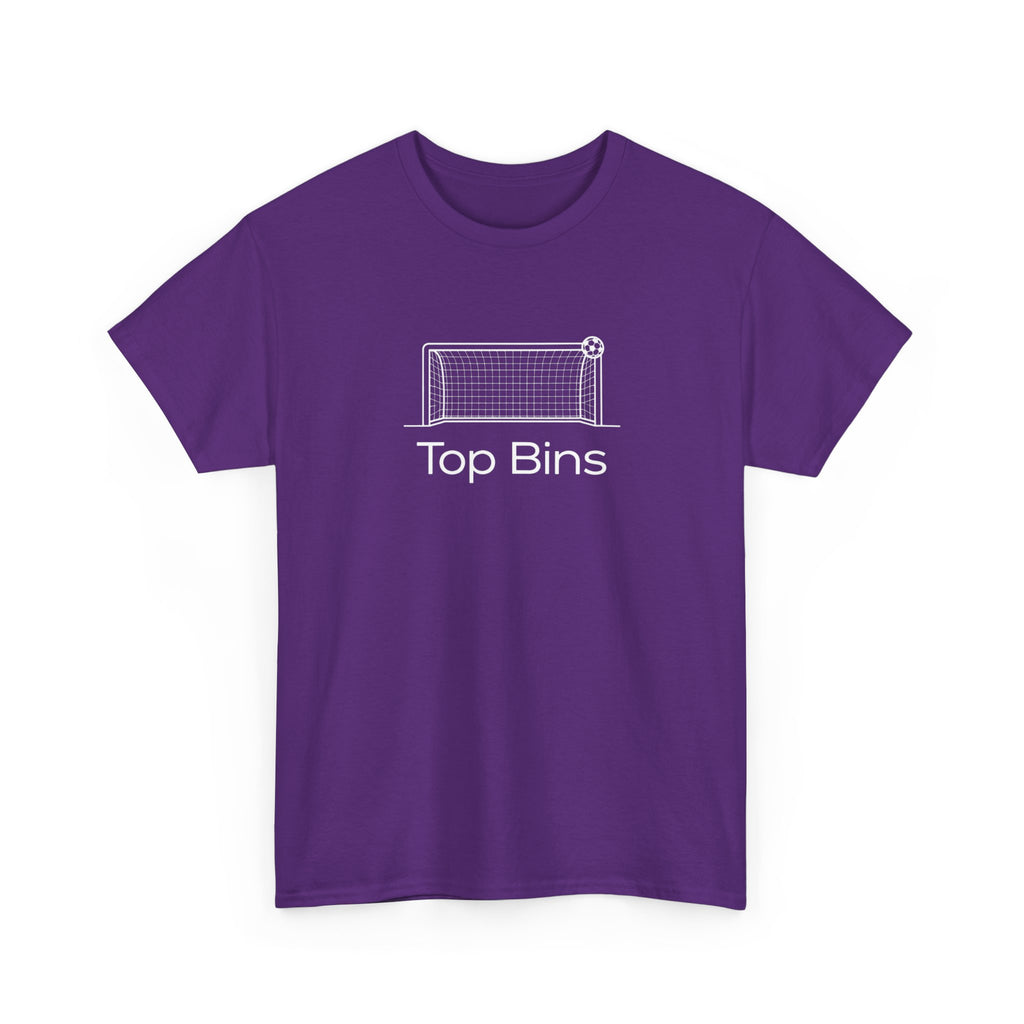 Top Bins T-Shirt – Minimal Soccer Goal Graphic Tee