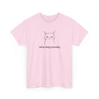 Funny Cat Face T-Shirt — 'Resting Hangry Personality' Minimalist Graphic Tee