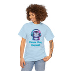 Cat Headphones T-Shirt - "Paws Play Repeat" Cute Music Cat Tee