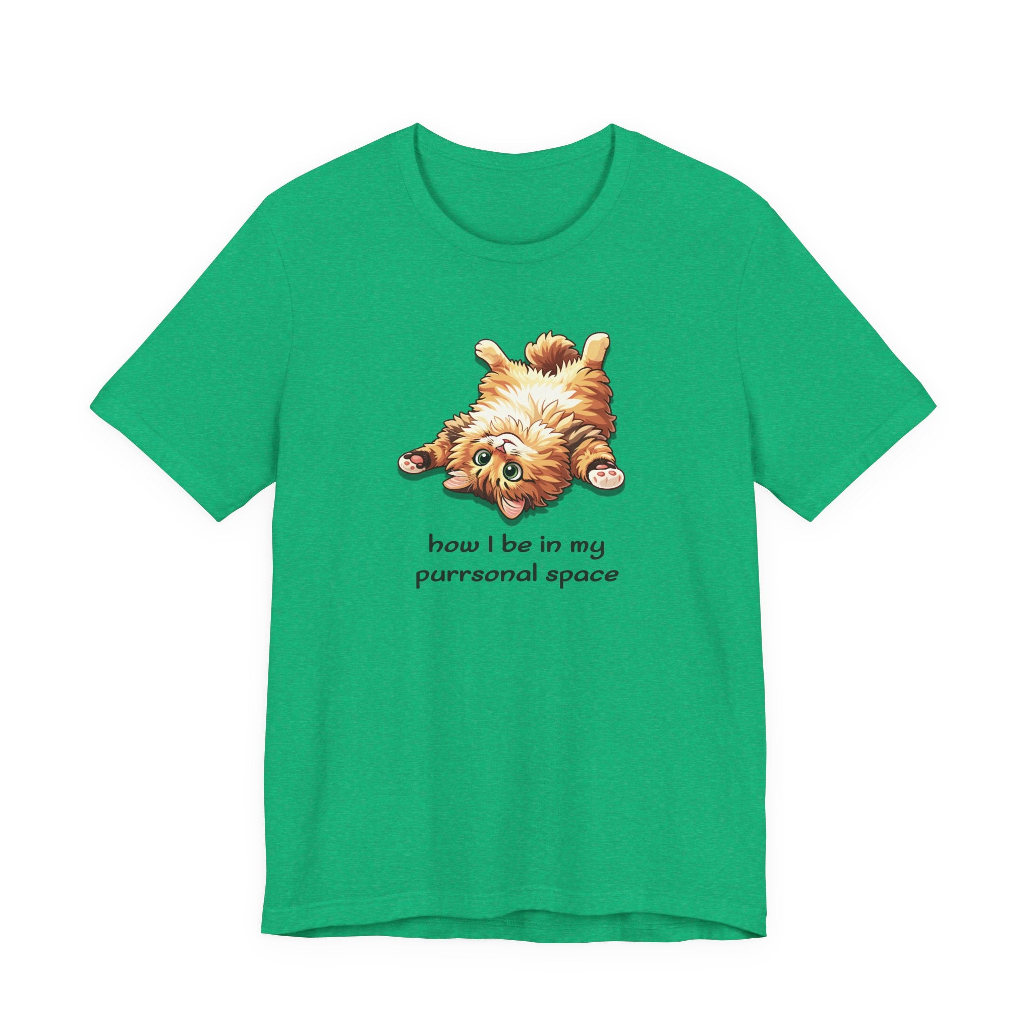 Cat Nap T‑Shirt — "How I Be In My Purrsonal Space" Cute Relaxed Cat Graphic Tee