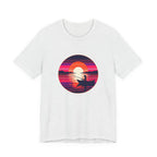 Sunset Fishing T‑Shirt — Retro Ocean Silhouette Tee Woman Fishing