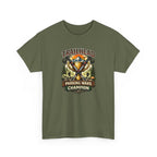 Green t-shirt with 'Trailhead Parking Wars Champion' graphic on a white background