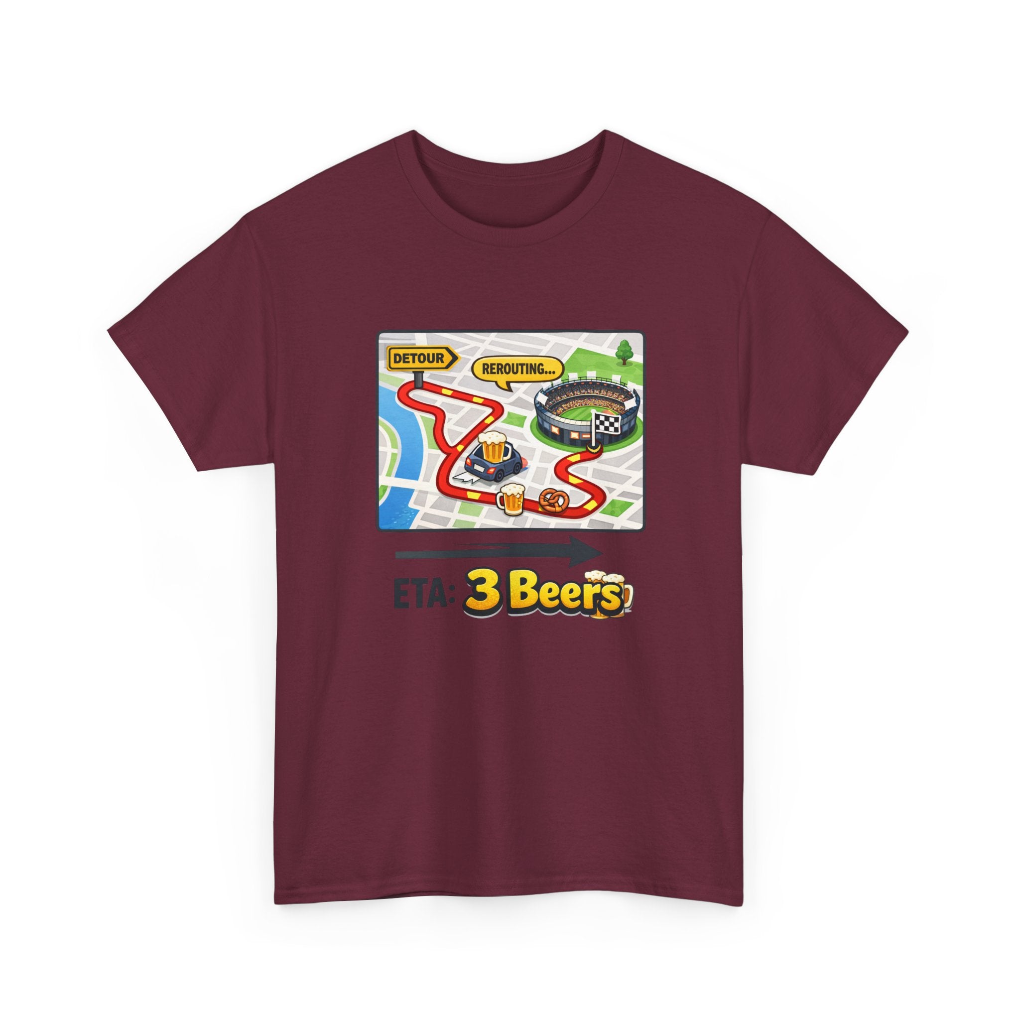 Beer Sports Trip T-Shirt — "ETA: 3 Beers" Funny Game Day Tee