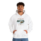 Snowmobile Ski and Ride Hoodie — Vintage Mountain Winter Adventure Pullover