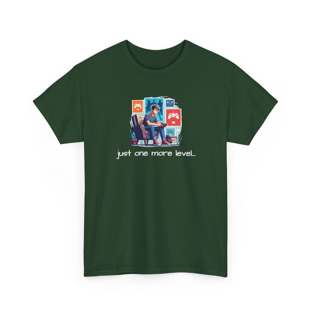 Guy Gamer Arcade T‑Shirt — "Just One More Level" Retro Video Game Tee