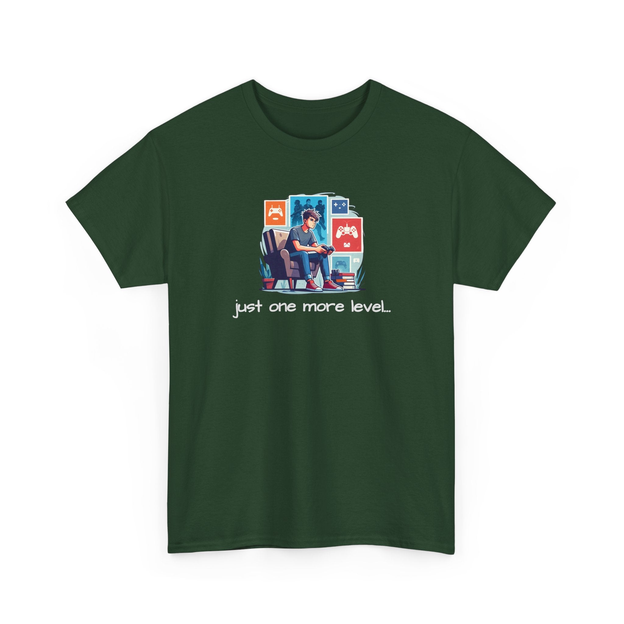 Guy Gamer Arcade T‑Shirt — "Just One More Level" Retro Video Game Tee