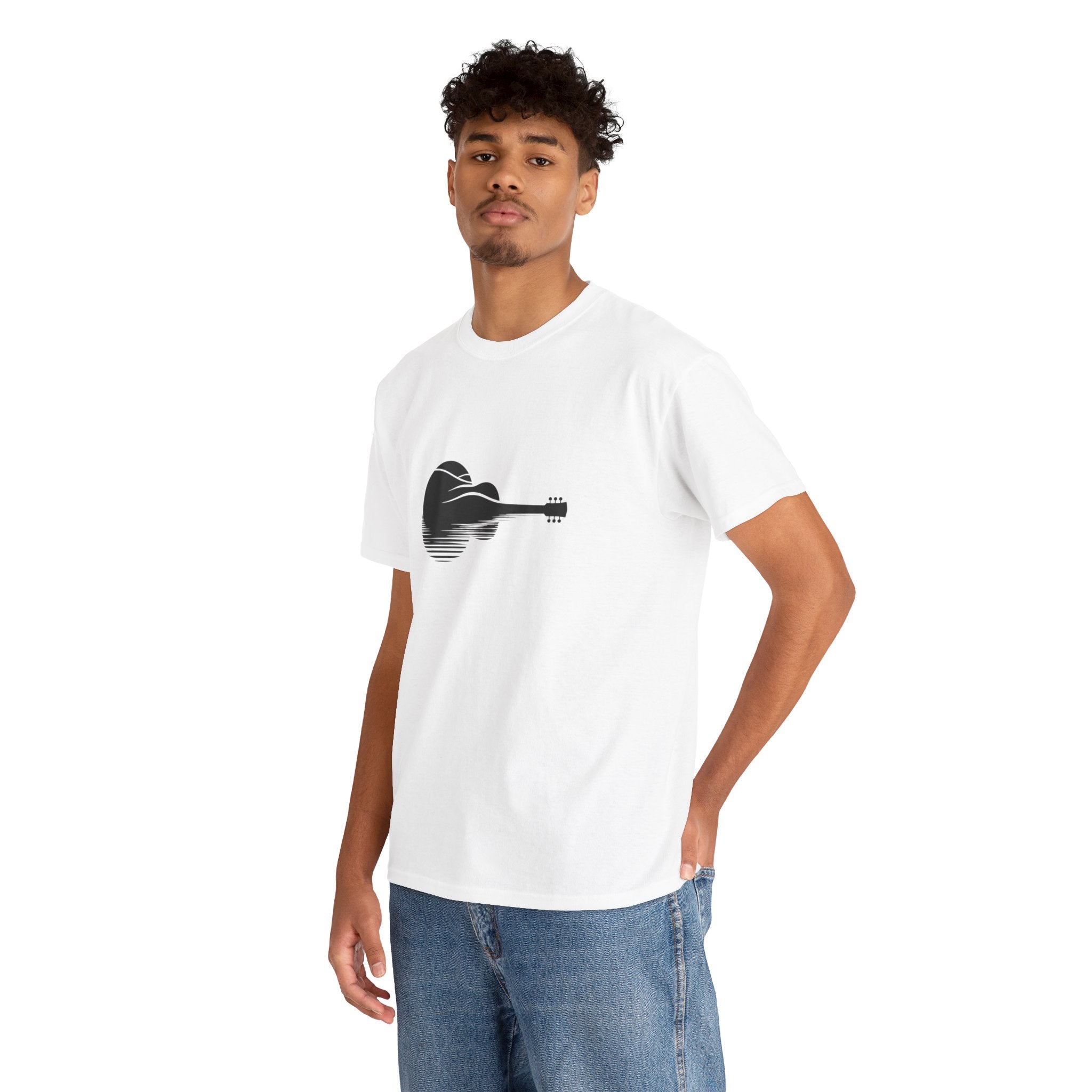 Guitar Silhouette Tee – Minimal Acoustic Music T-Shirt