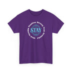 Stay Positive Graphic Tee — 'STAY' Inspirational Badge T‑Shirt