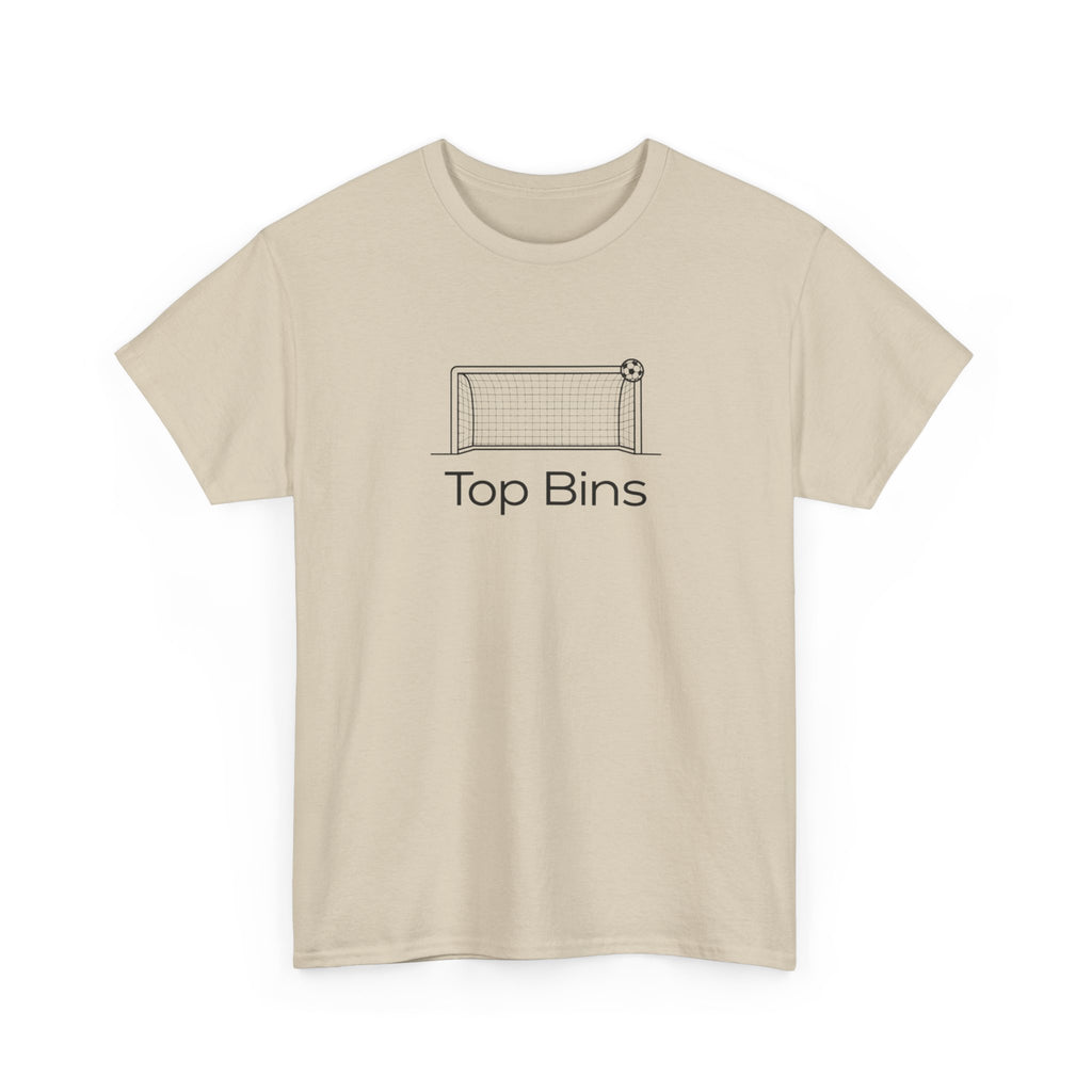 Top Bins T-Shirt – Minimal Soccer Goal Graphic Tee