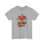 Gray t-shirt with a leaf-themed graphic and text on a white background