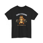 Dam Strong Beaver Weightlifting T-Shirt — Funny Gym Tee for Fitness Lovers